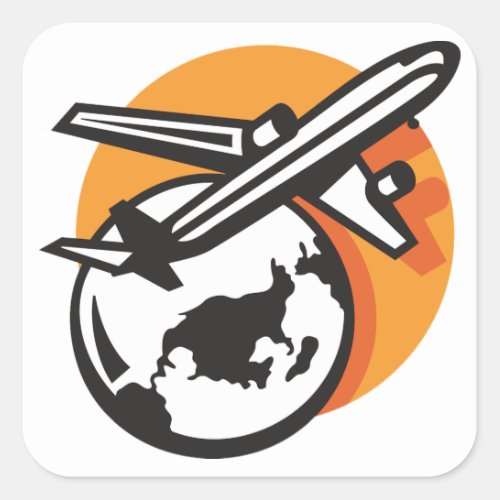 Airplane World Travel Stickers