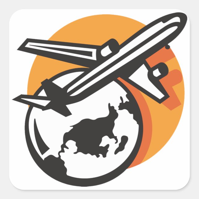 Airplane World Travel Stickers (Front)