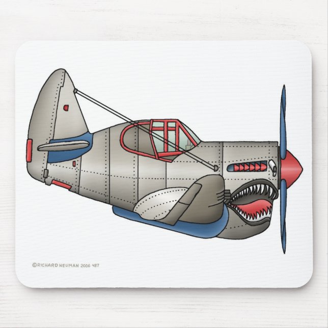 Airplane WW2 Fighter Plane Mouse Pad (Front)