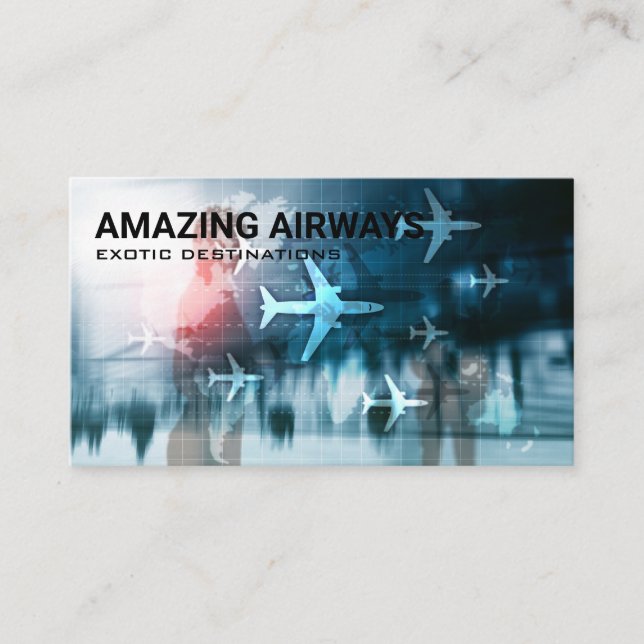 Airplanes | Airport | Travel Business Card (Front)