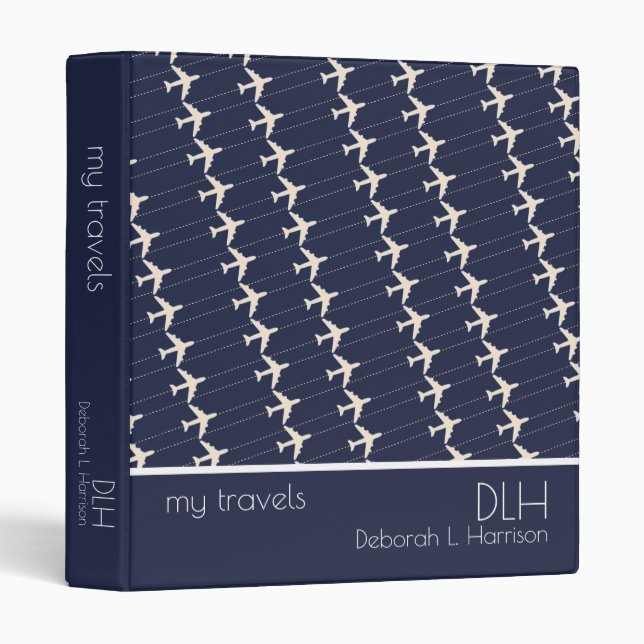 Airplanes Aligned my travels 3 Ring Binder (Front/Spine)