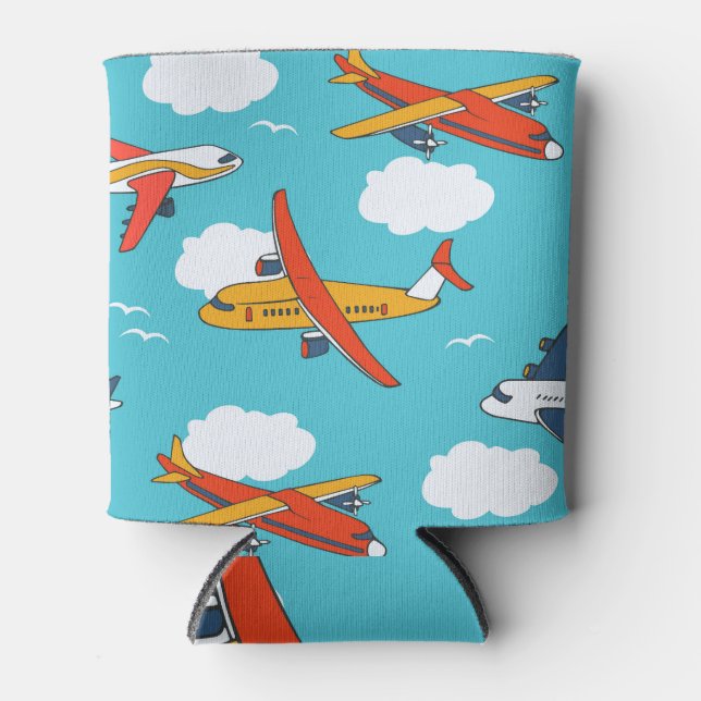 Airplanes and clouds, seamless children's backgrou can cooler (Front)