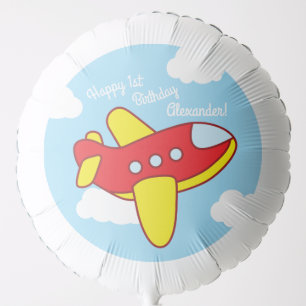 Airplanes and Jets Cute 1st Birthday Party Balloon