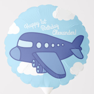 Airplanes and Jets Cute 1st Birthday Party Balloon