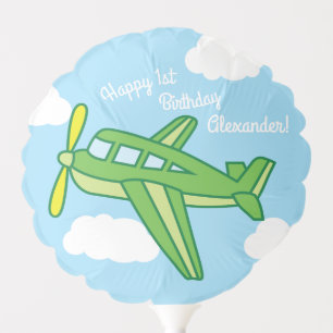 Airplanes and Jets Cute 1st Birthday Party Balloon