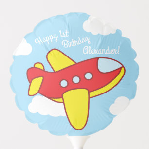 Airplanes and Jets Cute 1st Birthday Party Balloon