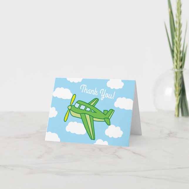 Airplanes and Jets Cute 1st Birthday Party Card (Front)
