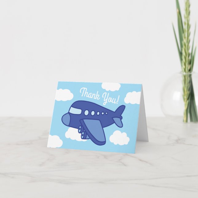 Airplanes and Jets Cute 1st Birthday Party Card (Front)