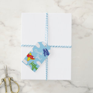 Airplanes and Jets Cute 1st Birthday Party Gift Tags