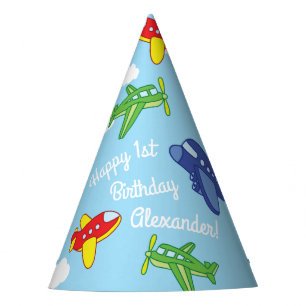 Airplanes and Jets Cute 1st Birthday Party Hat