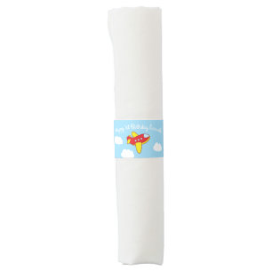 Airplanes and Jets Cute 1st Birthday Party Napkin Bands