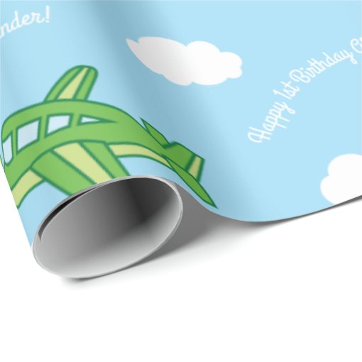 Airplanes and Jets Cute 1st Birthday Party Wrapping Paper Zazzle