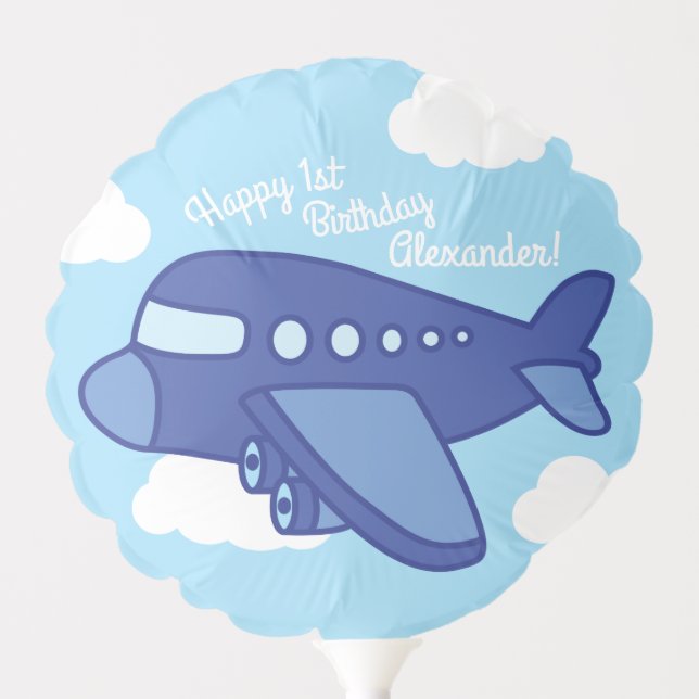Airplanes and Jets Cute Kid's Birthday Party Balloon (Front)