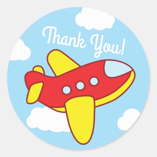 Airplanes and Jets Cute Kids Birthday Party Classic Round Sticker
