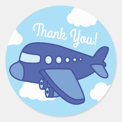 Airplanes and Jets Cute Kids Birthday Party Classic Round Sticker