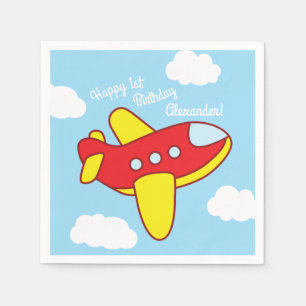 Airplanes and Jets Cute Kid's Birthday Party Napkins