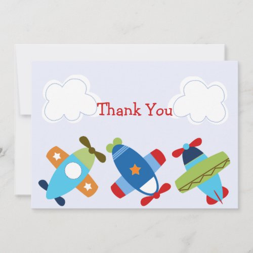 Airplanes Baby Shower Thank you Card