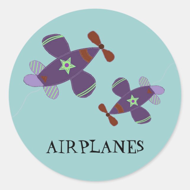 Airplanes Classic Round Sticker (Front)