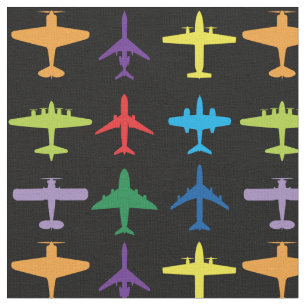 Airplanes, custom background and tile size fabric