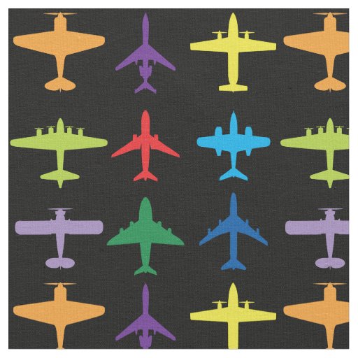 Airplanes, custom background and tile size fabric | Zazzle