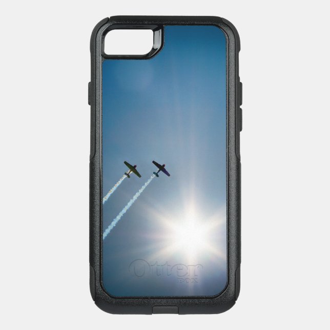 Airplanes Flying on Blue Sky with Sun. Otterbox iPhone Case (Back)