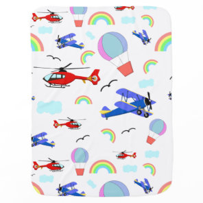 Airplanes, Helicopters, & Balloons Baby Blanket