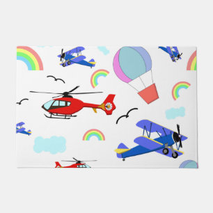 Airplanes, Helicopters, & Balloons Doormat
