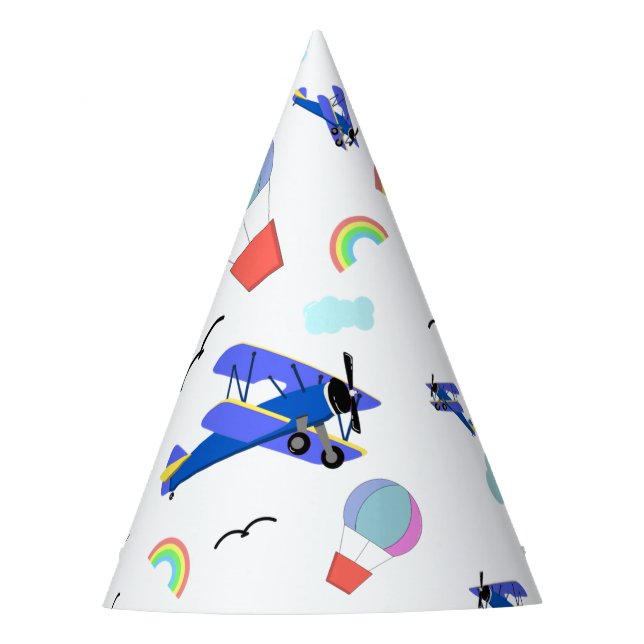 Airplanes, Helicopters, & Balloons Party Hat (Front)