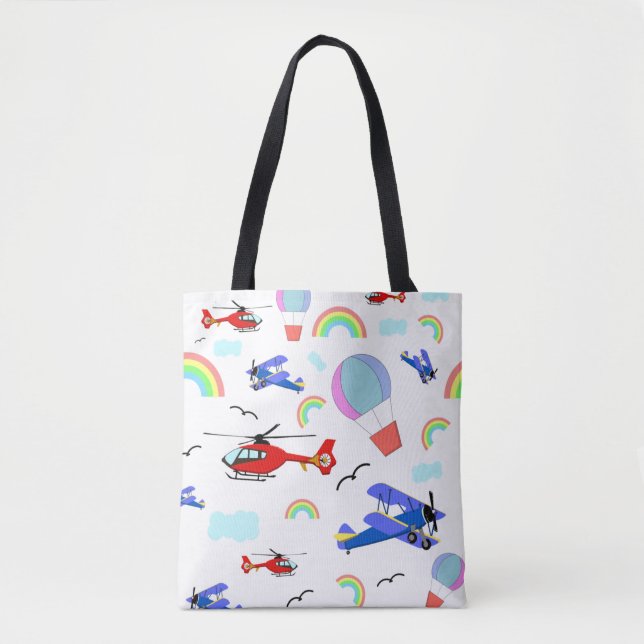 Airplanes, Helicopters, & Balloons Tote Bag (Front)