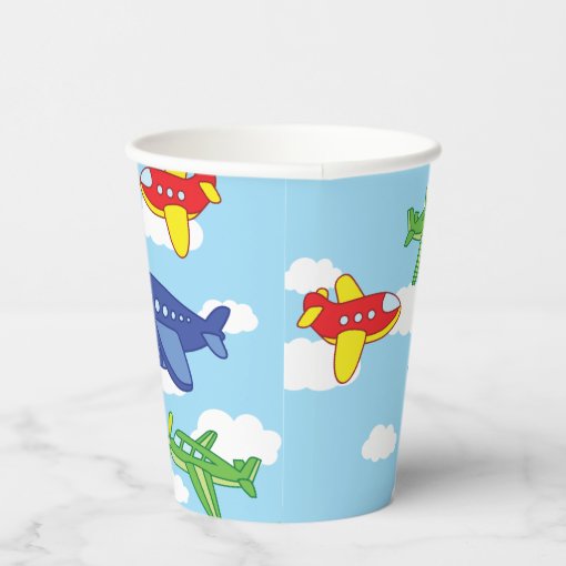 Airplanes Jets Birthday Party Cute Kids 1st Paper Cups | Zazzle