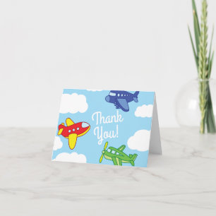 Airplanes Jets Cute Kids Thank You Card