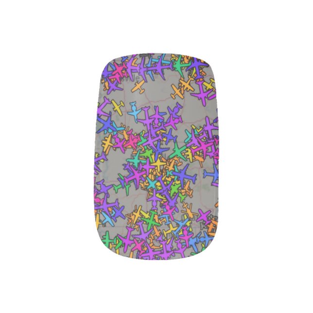 Airplanes Minx Nail Art (Left Thumb)