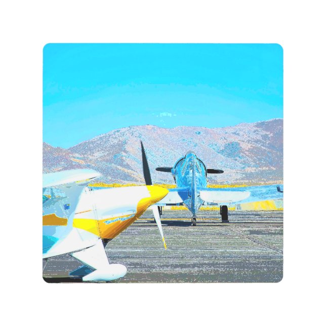 Airplanes on the Tarmac Metal Print (Front)