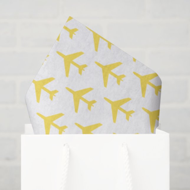 Airplanes Orange Yellow Pink Travel Flight Fun Tissue Paper (Gift Bag)