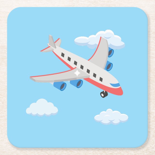Airplanes Party Collection! Square Paper Coaster (Front)