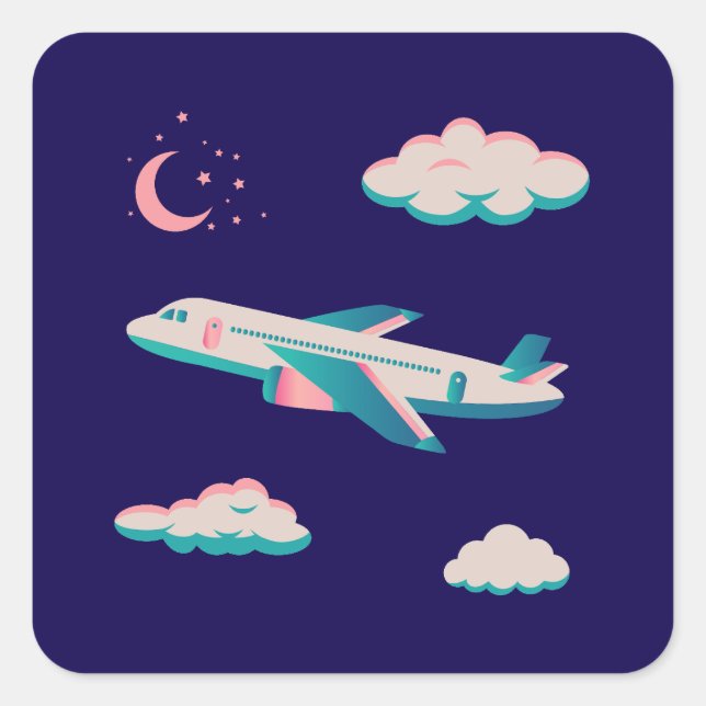 Airplanes Party Collection! Square Sticker (Front)