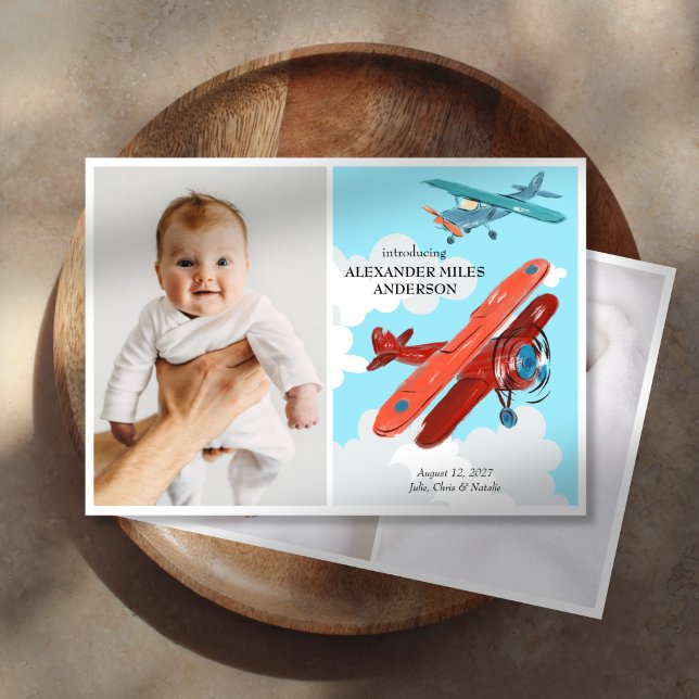Airplanes Photos New Baby Announcement (Creator Uploaded)