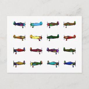 airplanes postcard