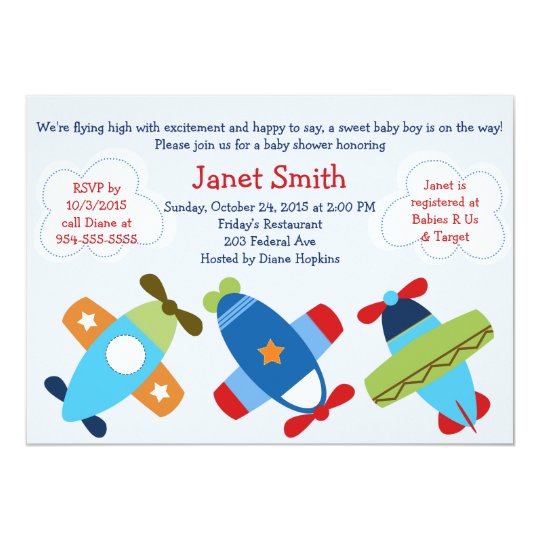 Airplanes Taking Flight Baby Shower Invitation Zazzle