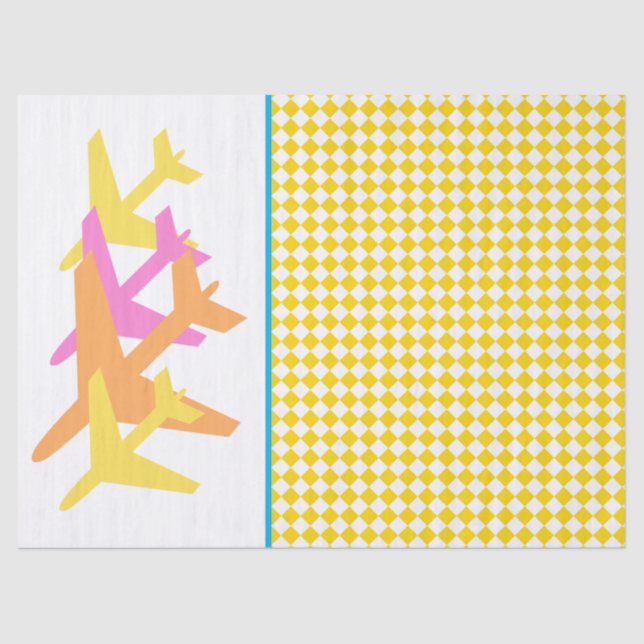 Airplanes Travel Pilot Flight Attendant Fun Tissue Paper (Front)