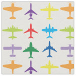 Airplanes, white background, custom  tile size fabric