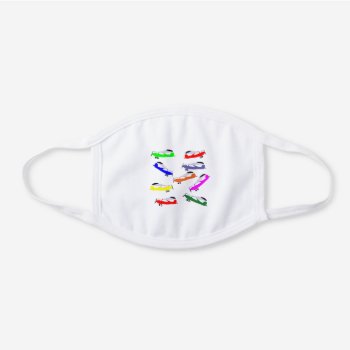 Airplanes White Cotton Face Mask by funshoppe at Zazzle