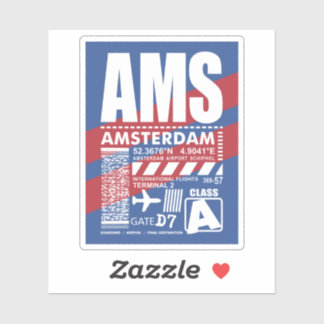 Airport AMS Amsterdam Sticker