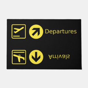 Airport Arrivals Departures Doormat