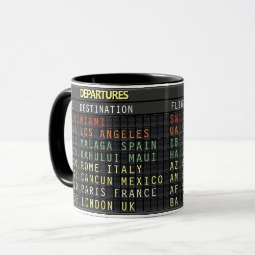 Airport Board all text customizable Mug
