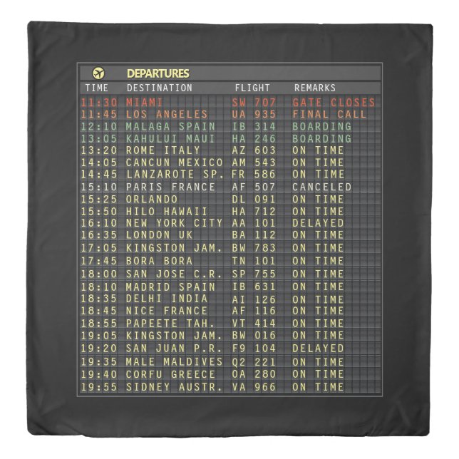 Airport Board (customizable) Duvet Cover (Front)