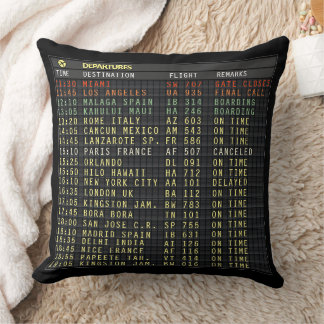 Airport Board (customizable) Throw Pillow