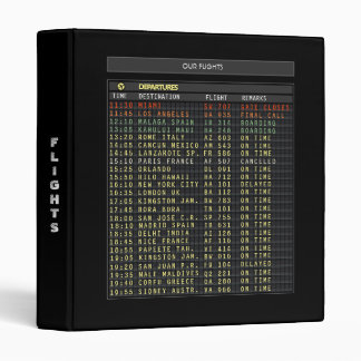 Airport Board Flights (customizable) 3 Ring Binder