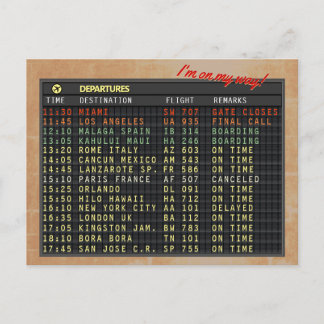 Airport Board Postcard (all text customizable!)