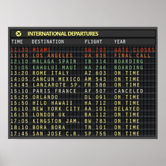 Airport Board (text customizable, headline too) Poster